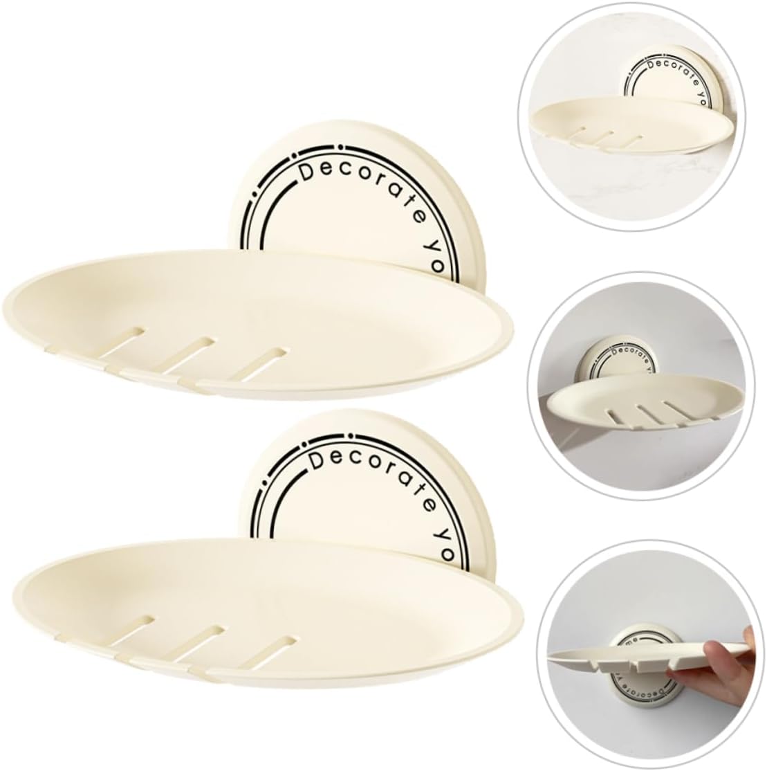 Unomor 2Pcs Wall Mounted Soap Dish Holder for Bathroom and Kitchen