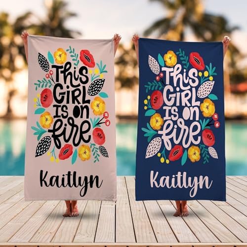 Personalized Sport Boy Beach Towel with Custom Logo and Name