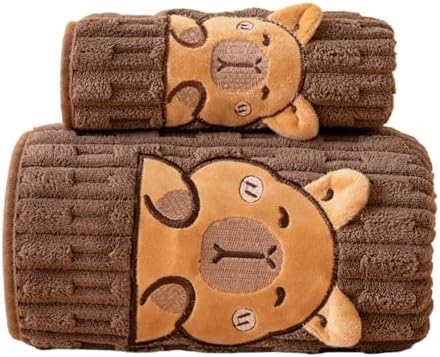 Cute Capybara Bath Towel Set 275x55 Inches 2-Piece