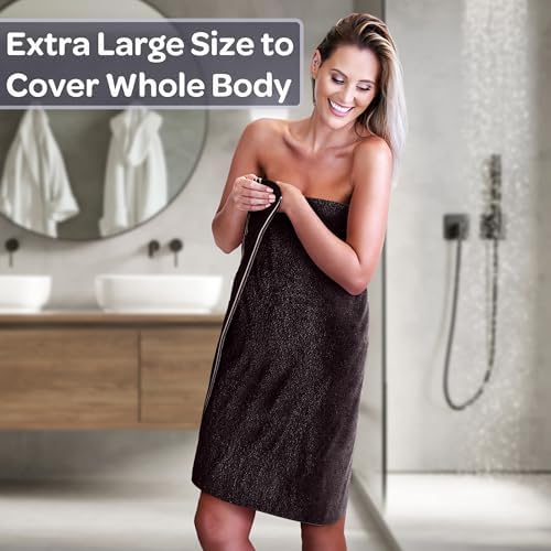Lavish Home Bath Towels Set - 2PC 35x70in 500 GSM Cotton Black