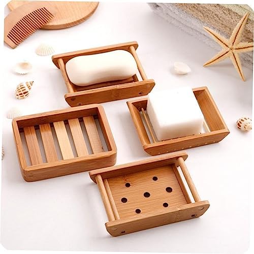 WOONEKY 2Pcs Wooden Bath Soap Holder