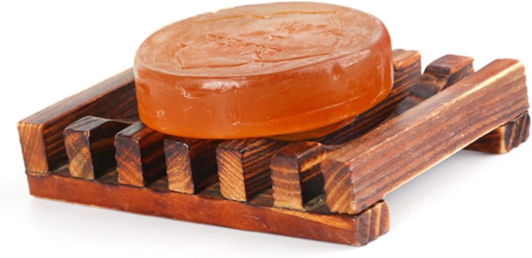 Luxshiny 4-Piece Bamboo Soap Holder Set