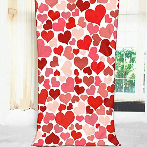 Moslion Soft Bath Towel with Red Heart Design