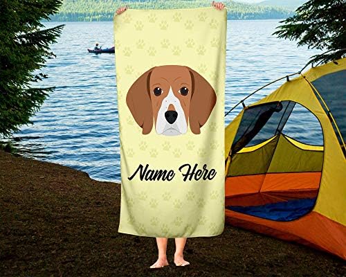 Personalized Beagle Face Towels - Beach Bath Large Medium