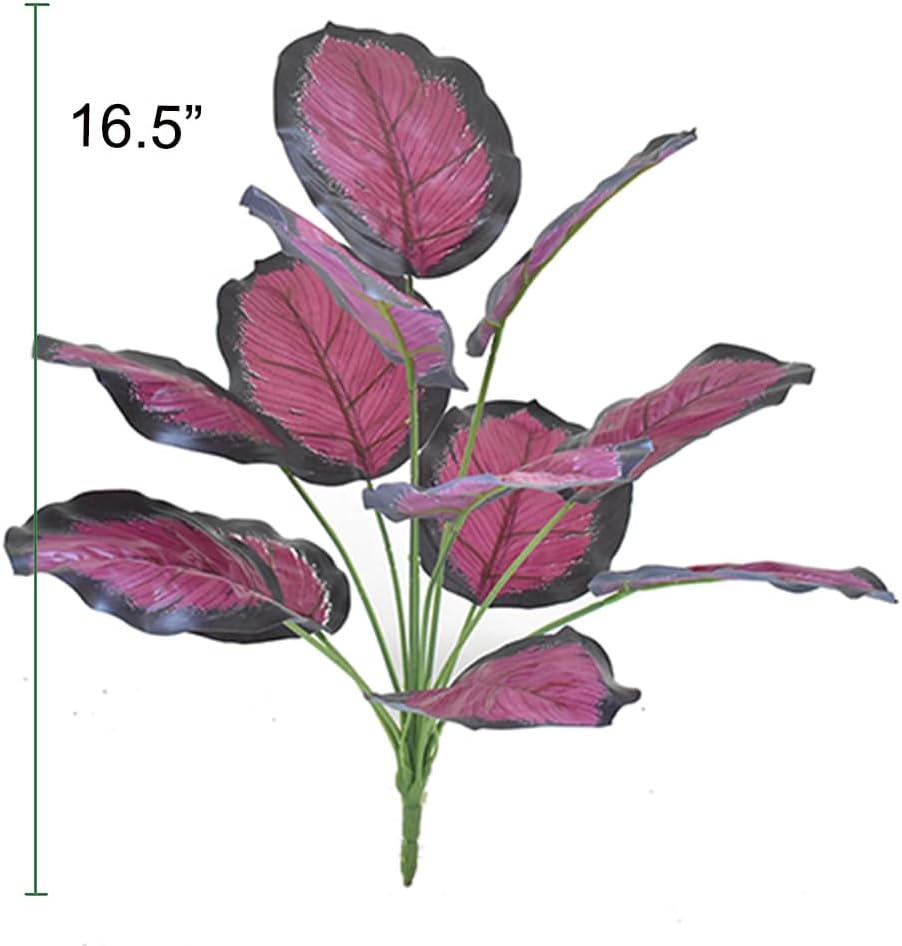 3Pcs Artificial Calathea Plants for Home Table Decor