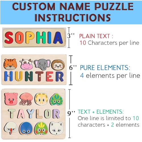 Personalized Wooden Name Puzzle For Toddlers 1-3 1