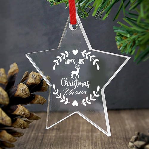 Personalized Babys First Christmas Acrylic Ornament
