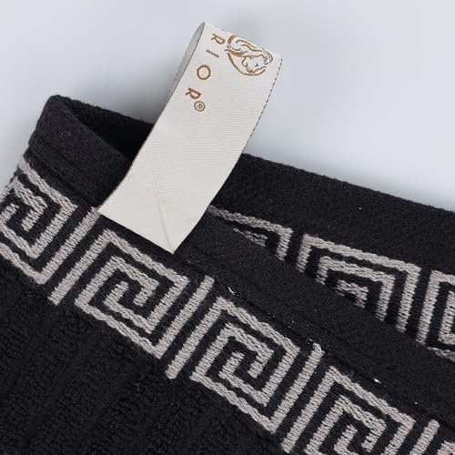 Superior 4-Piece Bath Towel Set with Greek Key Border