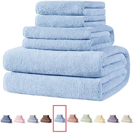 Xinrjojo 4 Piece Microfiber Towels Set - Sky Blue