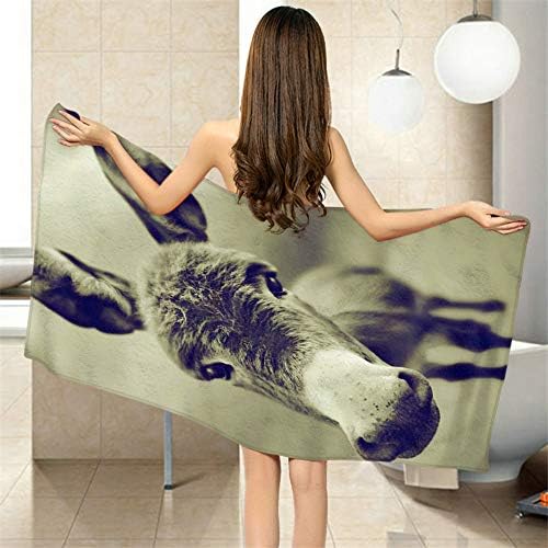 Moslion Comfy Bath Towel - Donkey Design 64x32 Inches