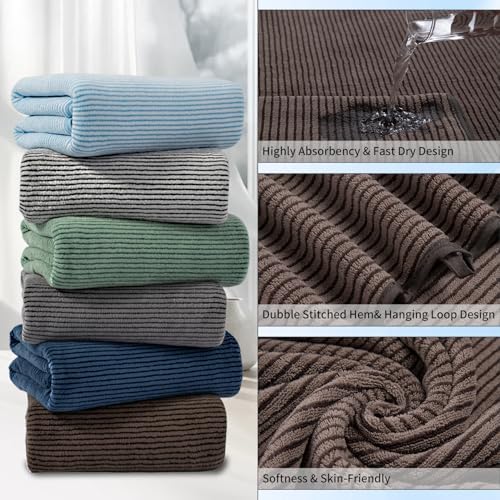 Jessy Home 4 Piece Bath Towel Set Brown