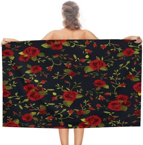 JZDACH Floral Roses Soft Bath Towel 31x51