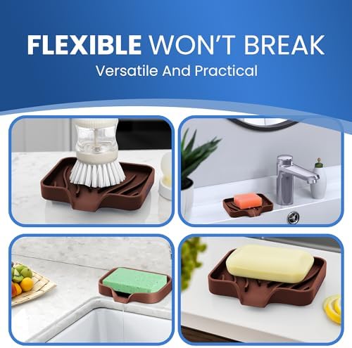 Rymss Silicone Soap Dish for Bathroom and Kitchen