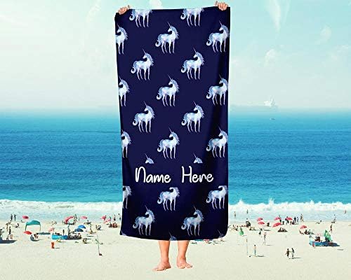 Extra Large Personalized Unicorn Towel for Kids and Adults