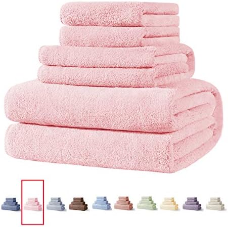 Xinrjojo 4-Piece Quick-Dry Absorbent Towels - Light Pink
