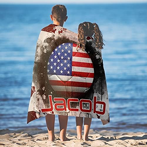 Custom USA Flag Football Towel - Red Black White Striped
