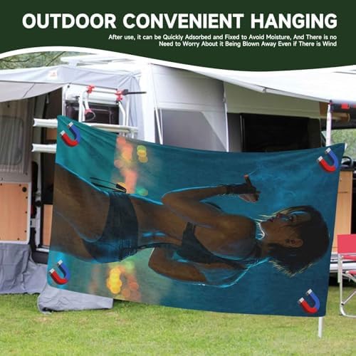 Magnetic Bath Towel for Travel Camping and Beach Use