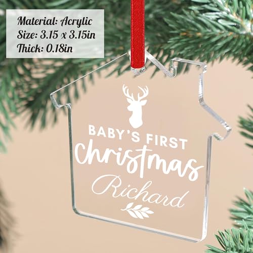 Jasilon Personalized Baby First Christmas Ornament 2024
