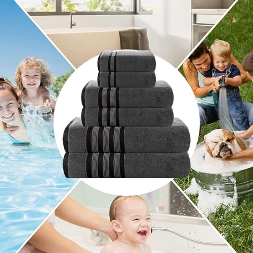 CASA COPENHAGEN Zero Twist Towel Set 6 Pieces Pine Grey