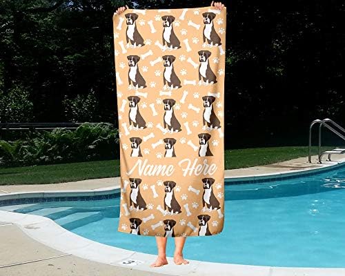 Personalized Boxer Face Towels for Beach and Bath
