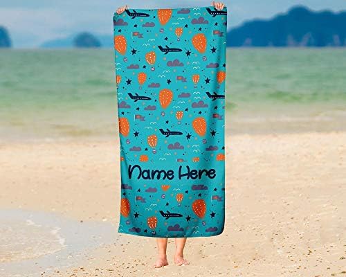 Extra Large Personalized Hot Air Balloon Towel for Kids