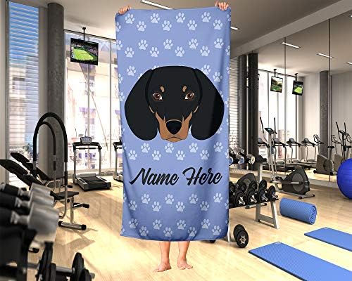 Personalized Dachshund Face Beach and Bath Towels