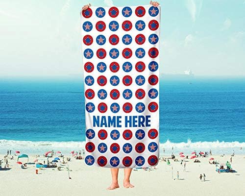 Extra Large Custom America Stars Towel - Personalized for Kids and Adults