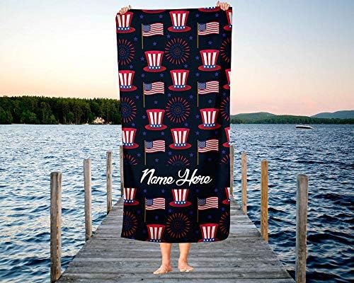 Personalized Corner Extra Large Patriotic Uncle Sam July 4th Towel