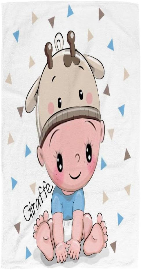 Hapuxt Giraffe Pattern Bath Towel 30x15inch Lightweight Quick-Dry
