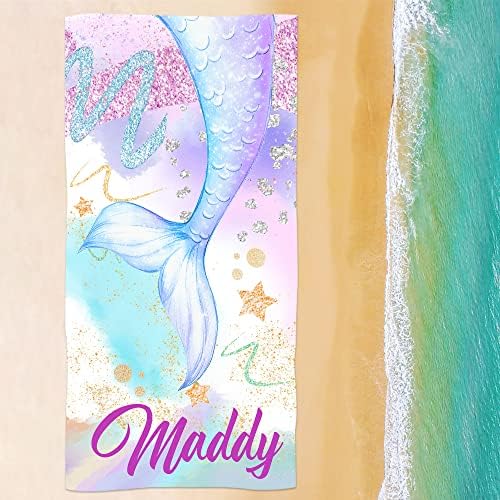 Differ More Mermaid Pink Beach Towel for Kids