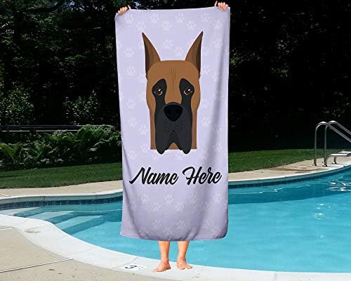Personalized Great Dane Towels for Beach and Bath