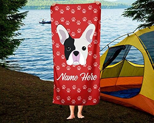 Personalized French Bulldog Beach and Bath Towels