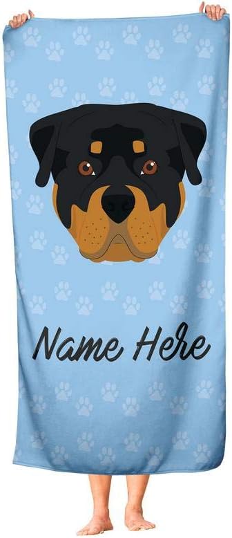 Personalized Corner Extra Large Pet Rottweiler Towel for Kids