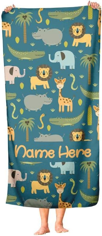 Personalized Safari Towel for Kids and Adults