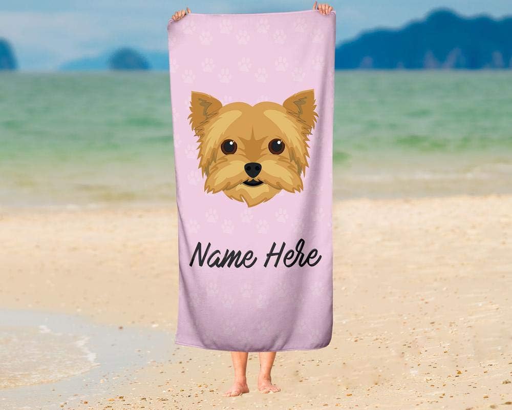 Personalized Yorkie Dog Towel for Kids and Adults