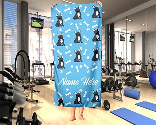 Personalized Black French Bulldog Pattern Towels for Adults Kids