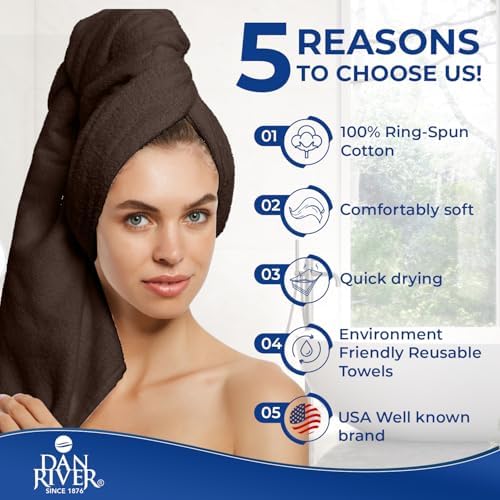 DAN RIVER 100 Cotton 8-Piece Towel Set Brown 1