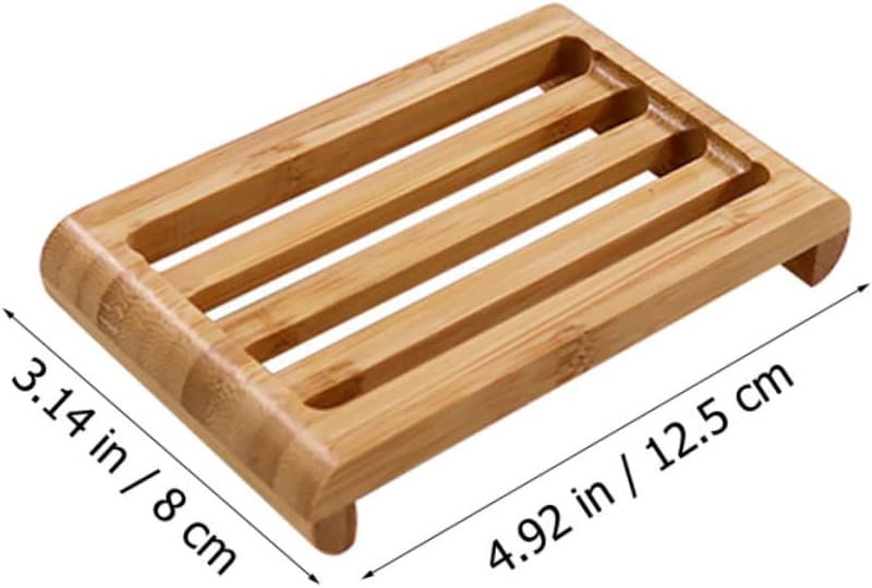 2pc Bamboo Soap Dish for Kitchen Sink and Bathroom