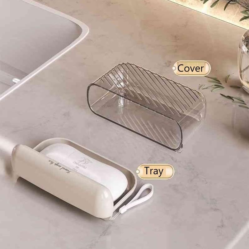 Leak Proof Travel Soap Case with Silicone Lid and Drainage Tray