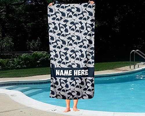 Personalized Colorful Ocean Shark Towel for Kids