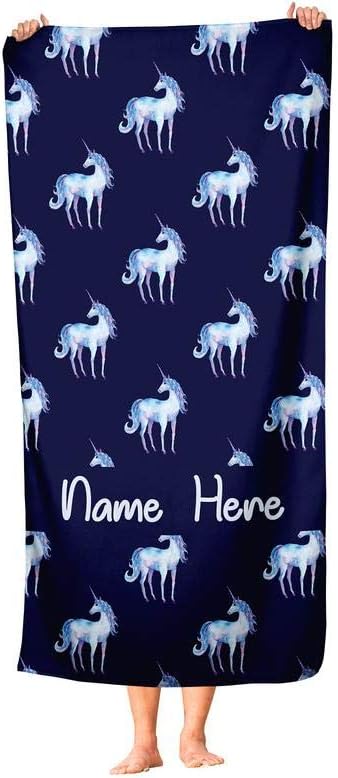 Extra Large Personalized Unicorn Towel for Kids and Adults