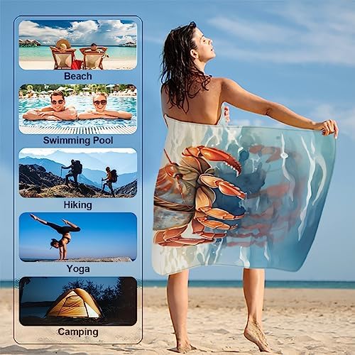 Kids Ocean Crab Oversized Quick Dry Beach Towel