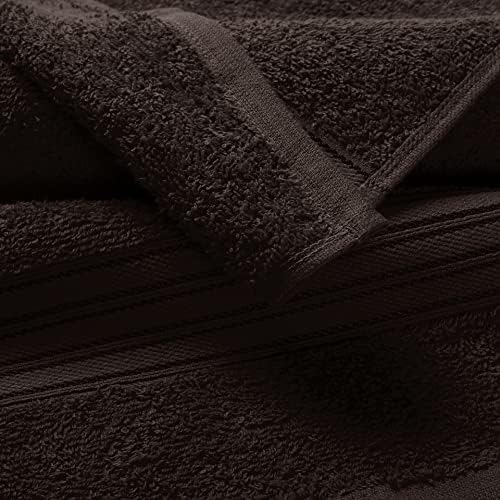 BOUTIQUO 2 Pack Bath Towel Set - Chocolate Brown