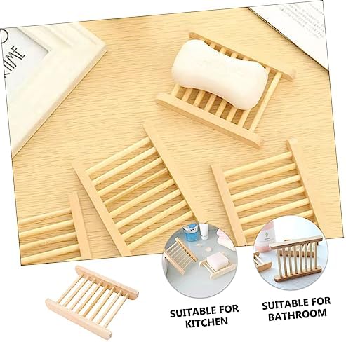 Wooden Soap Tray Drainer Holder for Kitchen and Bathroom
