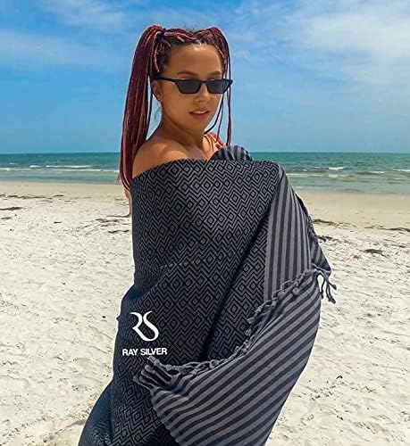Ray Silver Turkish Beach Towel 4pc Set