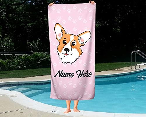 Personalized Corner Extra Large Corgi Towel for Kids