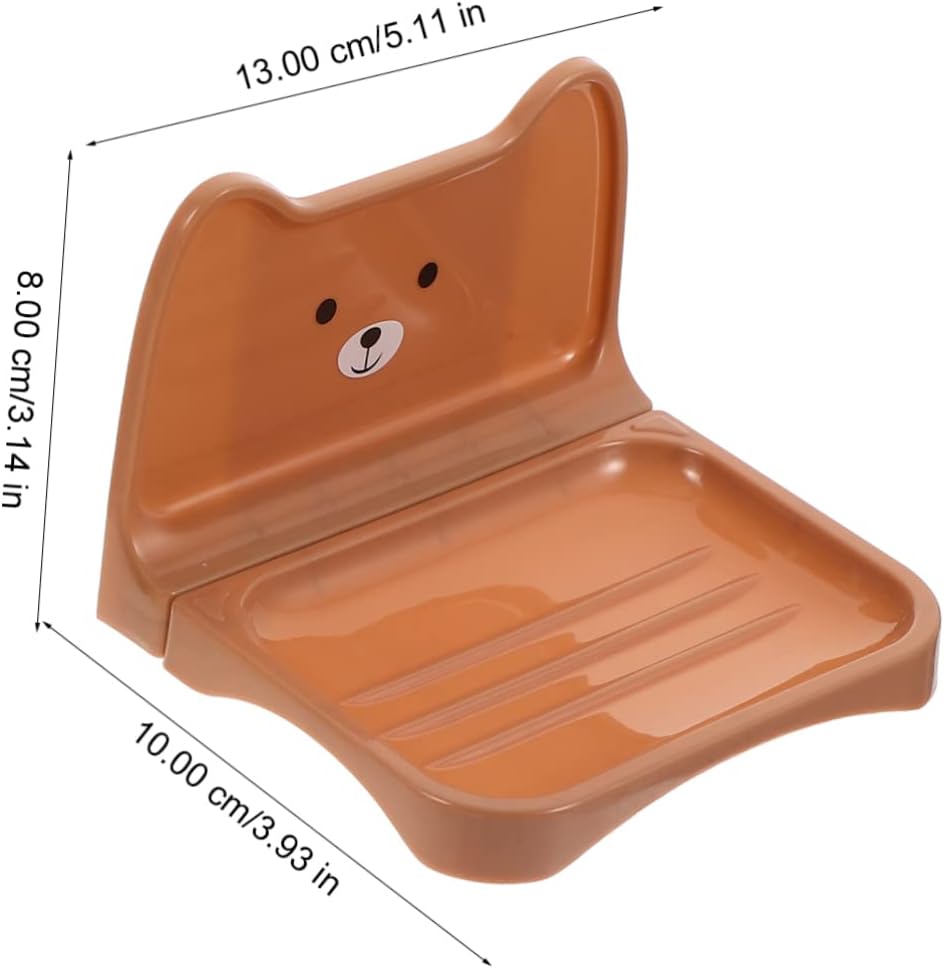Ciieeo Cartoon Bear Soap Rack 4 Non-Slip Waterproof Holder