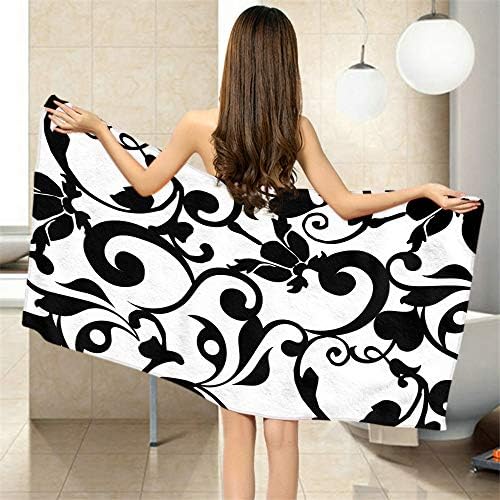 Comfy Bath Towels Damask Pattern 64x32 Inches 1
