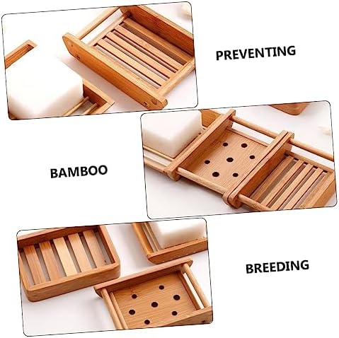 WOONEKY 2Pcs Wooden Bath Soap Holder