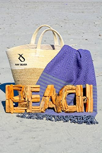 RAY SILVER 4-Pack Turkish Beach Towels 40x71 100 Cotton